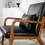 Modern Accent Chair, Solid Wood Padding Lounge Armchairs With One pillow for Living Room, Bedroom, Guest Room