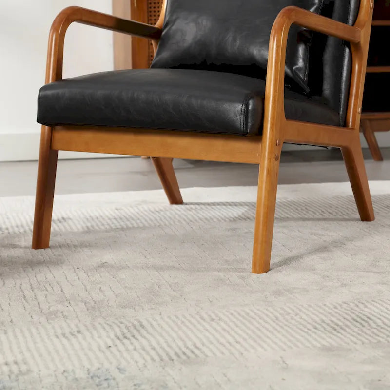 Modern Accent Chair, Solid Wood Padding Lounge Armchairs With One pillow for Living Room, Bedroom, Guest Room