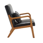 Modern Accent Chair, Solid Wood Padding Lounge Armchairs With One pillow for Living Room, Bedroom, Guest Room