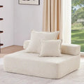 Canapé sectionnel modulaire capitonné en tissu bouclé, personnalisable soi-même