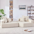 Canapé sectionnel modulaire capitonné en tissu bouclé, personnalisable soi-même
