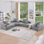 Canapé sectionnel modulaire capitonné en tissu bouclé, personnalisable soi-même