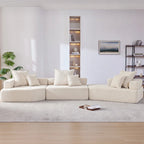 Canapé sectionnel modulaire capitonné en tissu bouclé, personnalisable soi-même