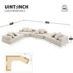 Canapé sectionnel modulaire capitonné en tissu bouclé, personnalisable soi-même