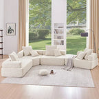 Canapé sectionnel modulaire capitonné en tissu bouclé, personnalisable soi-même