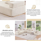 Canapé sectionnel modulaire capitonné en tissu bouclé, personnalisable soi-même