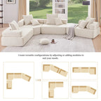 Canapé sectionnel modulaire capitonné en tissu bouclé, personnalisable soi-même