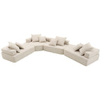 Canapé sectionnel modulaire capitonné en tissu bouclé, personnalisable soi-même