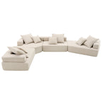 Canapé sectionnel modulaire capitonné en tissu bouclé, personnalisable soi-même
