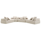 Canapé sectionnel modulaire capitonné en tissu bouclé, personnalisable soi-même