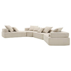Canapé sectionnel modulaire capitonné en tissu bouclé, personnalisable soi-même