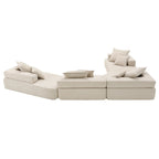 Canapé sectionnel modulaire capitonné en tissu bouclé, personnalisable soi-même