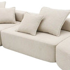 Canapé sectionnel modulaire capitonné en tissu bouclé, personnalisable soi-même