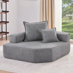 Canapé sectionnel modulaire capitonné en tissu bouclé, personnalisable soi-même