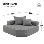 Canapé sectionnel modulaire capitonné en tissu bouclé, personnalisable soi-même