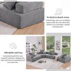 Canapé sectionnel modulaire capitonné en tissu bouclé, personnalisable soi-même