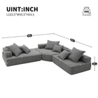 Canapé sectionnel modulaire capitonné en tissu bouclé, personnalisable soi-même