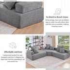 Canapé sectionnel modulaire capitonné en tissu bouclé, personnalisable soi-même