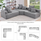 Canapé sectionnel modulaire capitonné en tissu bouclé, personnalisable soi-même