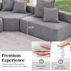 Canapé sectionnel modulaire capitonné en tissu bouclé, personnalisable soi-même