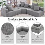 Canapé sectionnel modulaire capitonné en tissu bouclé, personnalisable soi-même