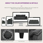 Tufted Upholstered 3 Seater Sofa Modern Chenille Couches