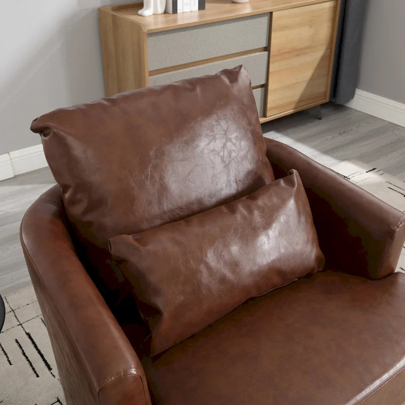 Swivel Barrel Chair, Comfy Round Accent Sofa Chair for Living Room, 360 Degree Swivel Barrel Club Chair, Leisure Arm Chair