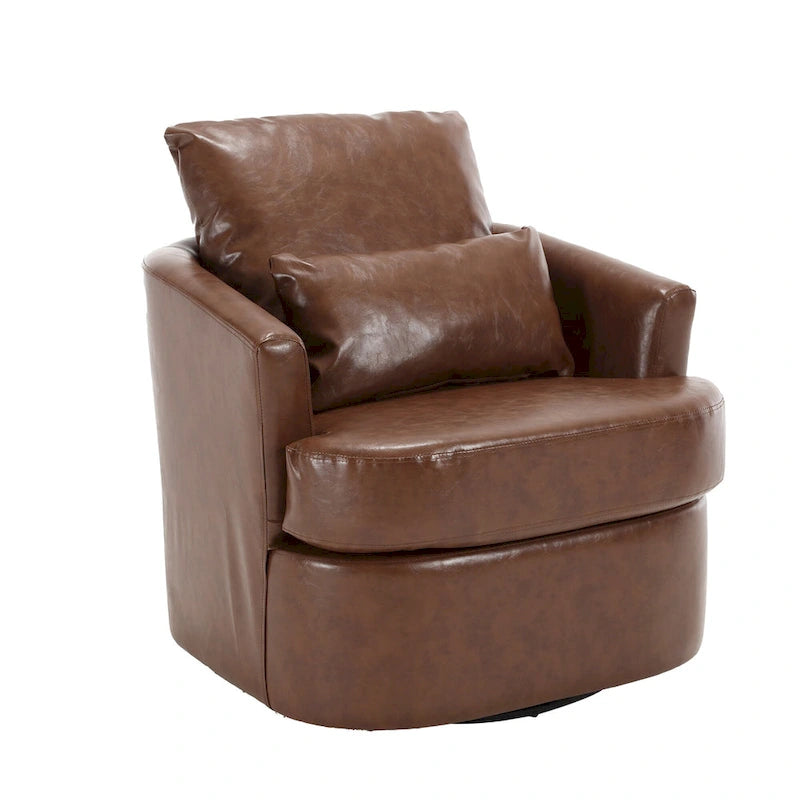 Swivel Barrel Chair, Comfy Round Accent Sofa Chair for Living Room, 360 Degree Swivel Barrel Club Chair, Leisure Arm Chair