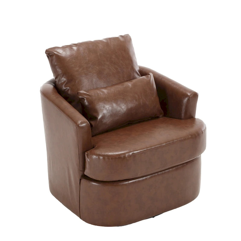 Swivel Barrel Chair, Comfy Round Accent Sofa Chair for Living Room, 360 Degree Swivel Barrel Club Chair, Leisure Arm Chair