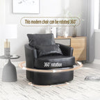 Swivel Barrel Chair, Comfy Round Accent Sofa Chair for Living Room, 360 Degree Swivel Barrel Club Chair, Leisure Arm Chair