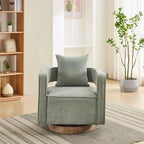 29.1 Swivel Accent Chair with Weathered Wood Base