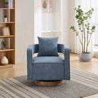 29.1 Swivel Accent Chair with Weathered Wood Base
