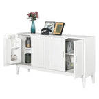 Buffet 4 portes avec étagère pour salon, deux grands placards avec étagère réglable