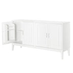 Buffet 4 portes avec étagère pour salon, deux grands placards avec étagère réglable