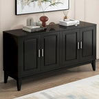 Buffet 4 portes avec étagère pour salon, deux grands placards avec étagère réglable