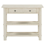 Table console 36 po en bois massif style rustique avec tiroirs et 2 étagères
