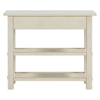 Table console 36 po en bois massif style rustique avec tiroirs et 2 étagères