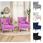 Velvet Accent Chair Upholstered Comfy Thick Cushion For Living Room