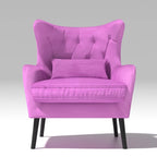 Velvet Accent Chair Upholstered Comfy Thick Cushion For Living Room
