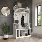 Meuble d'entrée et banc à chaussures Woodland 40W avec étagères de Bush Furniture