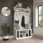 Meuble d'entrée et banc à chaussures Woodland 40W avec étagères de Bush Furniture