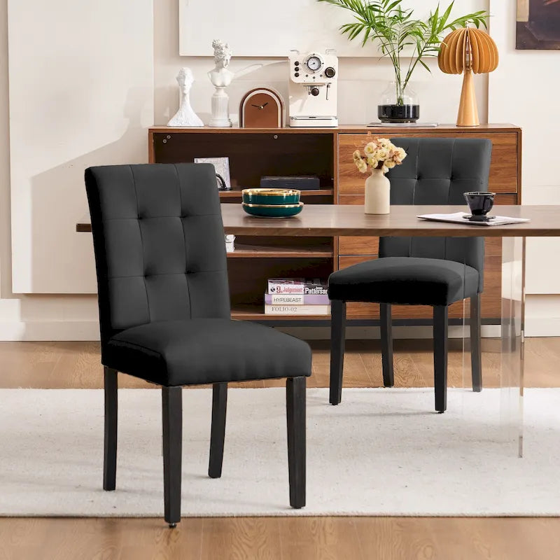 Chaises de salle à manger capitonnées en similicuir FERPIT (lot de 2) – 44,5 cm L x 58,4 cm P x 92,7 cm H