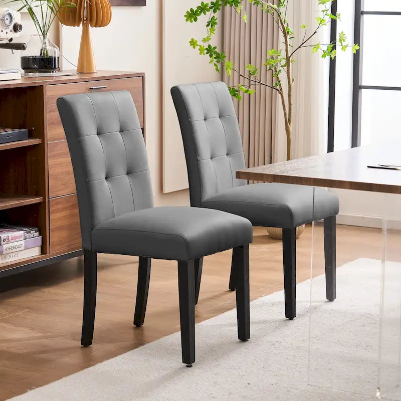 Chaises de salle à manger capitonnées en similicuir FERPIT (lot de 2) – 44,5 cm L x 58,4 cm P x 92,7 cm H
