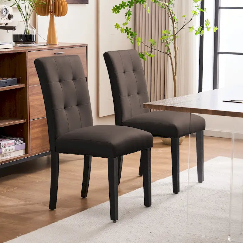 Chaises de salle à manger capitonnées en similicuir FERPIT (lot de 2) – 44,5 cm L x 58,4 cm P x 92,7 cm H