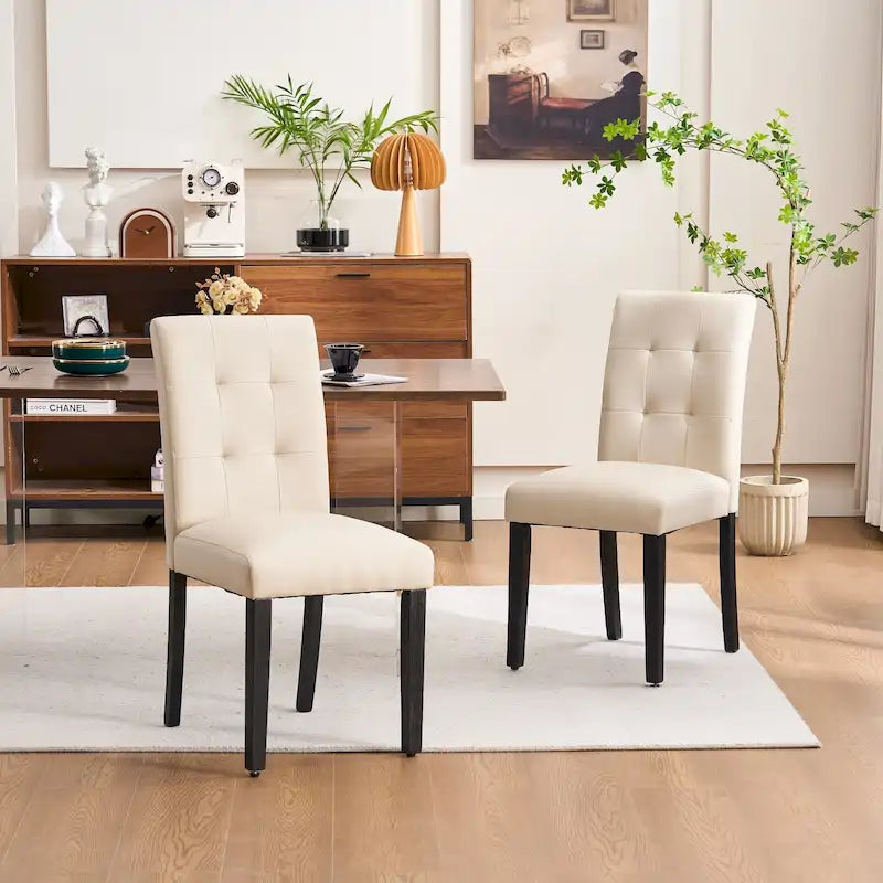 Chaises de salle à manger capitonnées en similicuir FERPIT (lot de 2) – 44,5 cm L x 58,4 cm P x 92,7 cm H