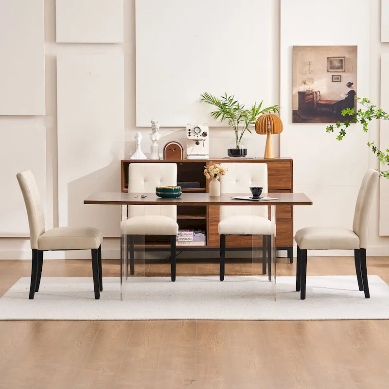 Chaises de salle à manger capitonnées en similicuir FERPIT (lot de 2) – 44,5 cm L x 58,4 cm P x 92,7 cm H