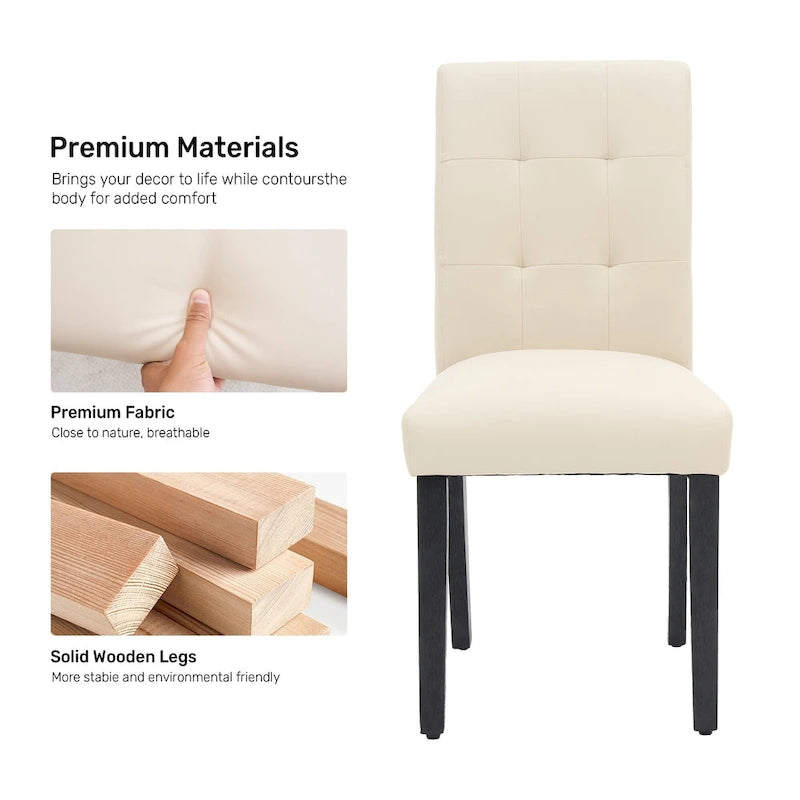 Chaises de salle à manger capitonnées en similicuir FERPIT (lot de 2) – 44,5 cm L x 58,4 cm P x 92,7 cm H