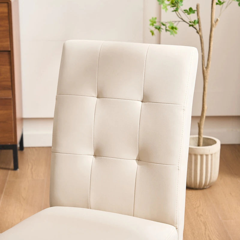 Chaises de salle à manger capitonnées en similicuir FERPIT (lot de 2) – 44,5 cm L x 58,4 cm P x 92,7 cm H