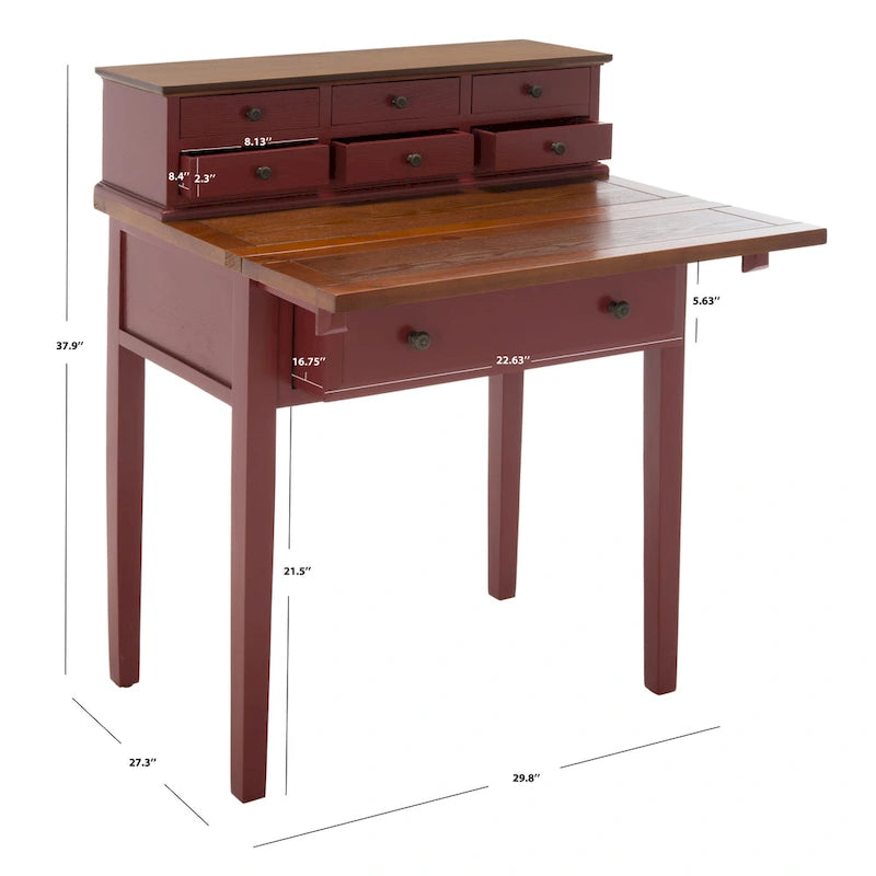 Bureau pliant à 7 tiroirs Gerly de SAFAVIEH