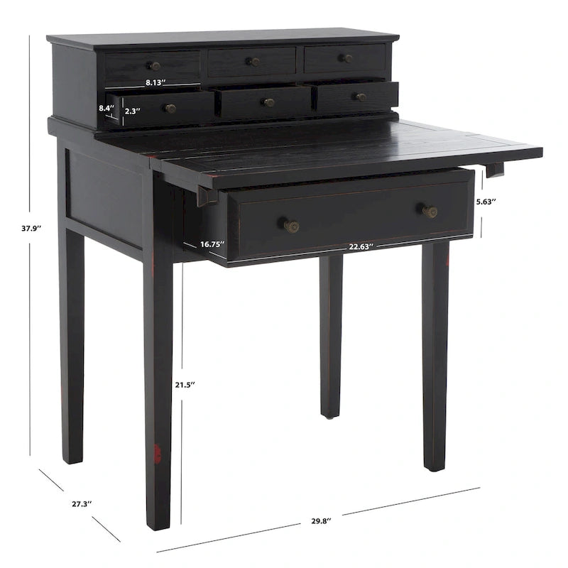 Bureau pliant à 7 tiroirs Gerly de SAFAVIEH